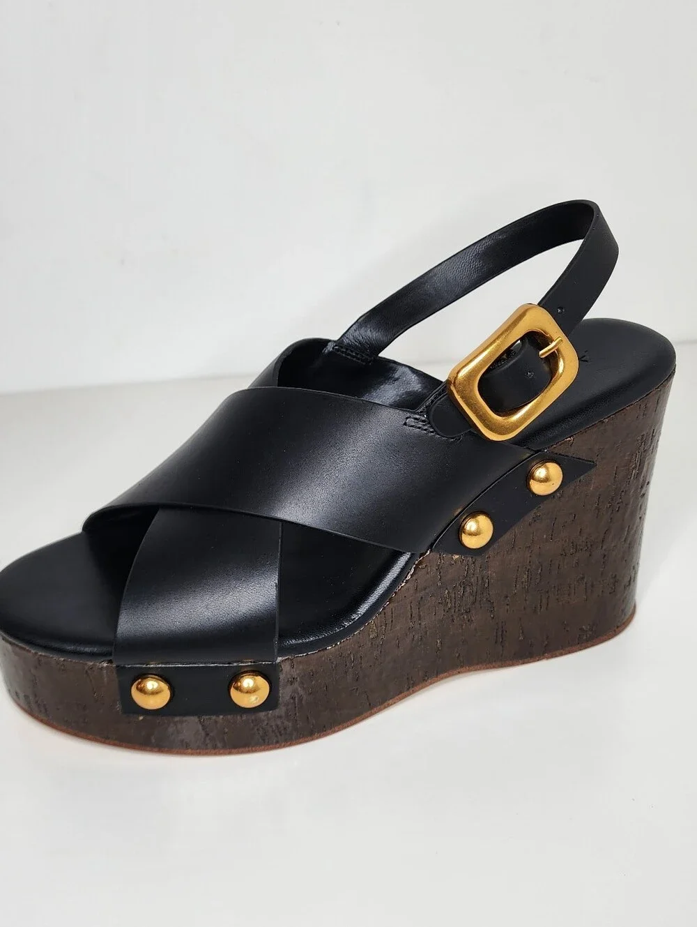 Aqua Studded Womens Platform Sandals In Black Size 10